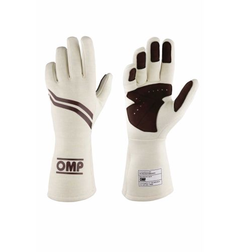 Rękawice OMP DIJON 2025 (RETRO) FIA 8856-2018 beżowe
