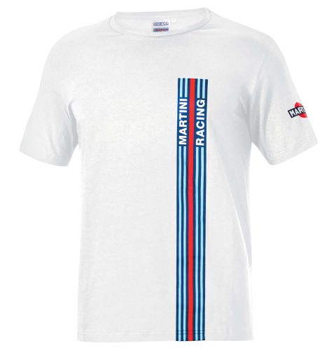 T-shirt SPARCO BIG STRIPES MARTINI RACING - biały