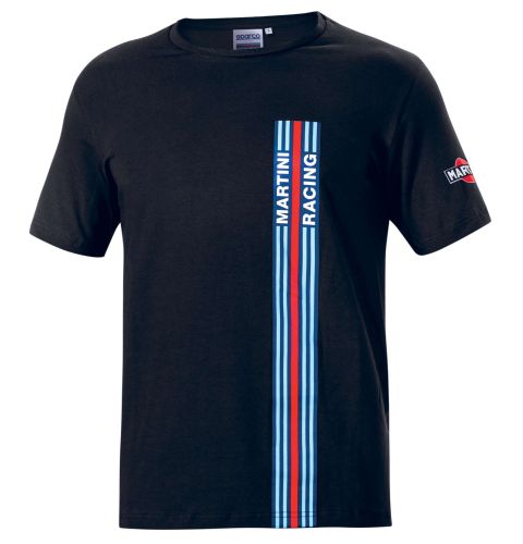 T-shirt SPARCO BIG STRIPES MARTINI RACING - czarny