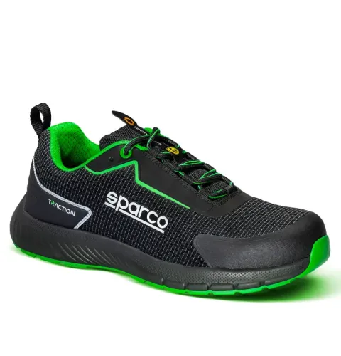 Buty Sparco Traction Sanyo S1PS ESD czarno-zielone fluo