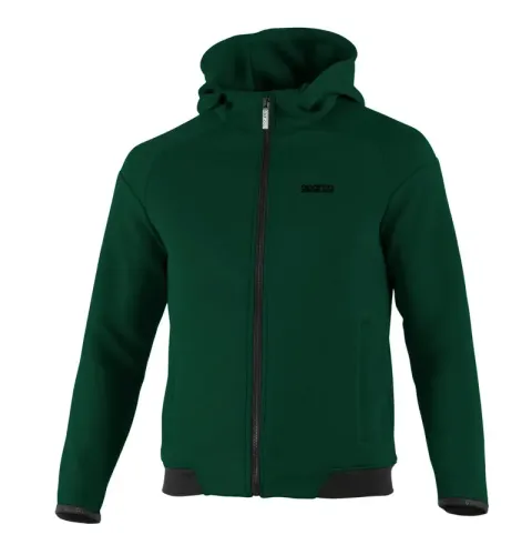 Bluza zapinana z kapturem Sparco ciemnozielona