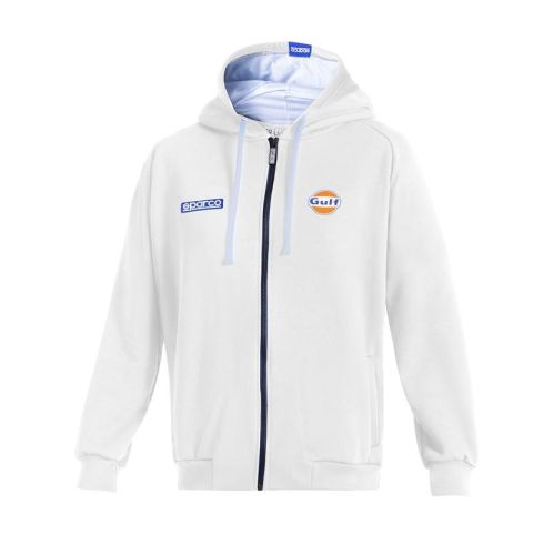 Bluza z kapturem zapinana Sparco Gulf biała