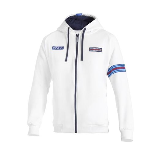 Bluza z kapturem zapinana Sparco Martini Racing biała
