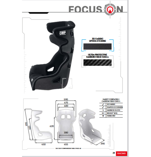 Fotel  OMP HTE EVO 2 Carbon FIA 8855-2021