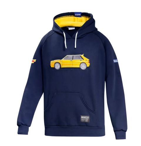 Bluza z kapturem Sparco Lancia HF Delta Integrale granatowo-żółta