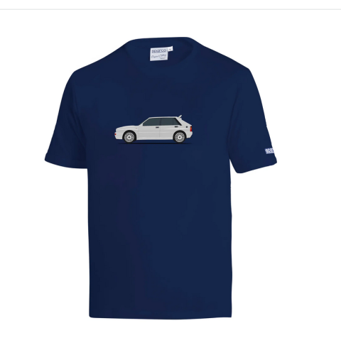 Koszulka T-Shirt Sparco Lancia HF Delta Integrale granatowo-biała
