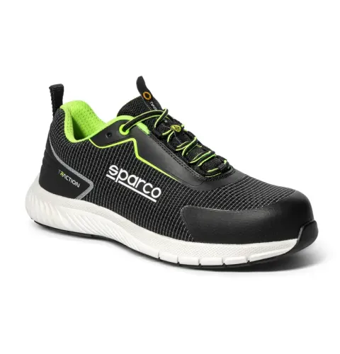 Buty Sparco Traction Yuki S1PS ESD czarno-biało-limonkowe