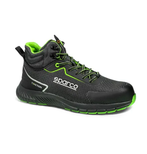 Buty Sparco Traction-H Naoki S3S ESD czarno-zielone fluo