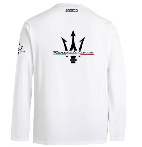 Koszulka z długim rękawem Sparco Maserati Corse biała