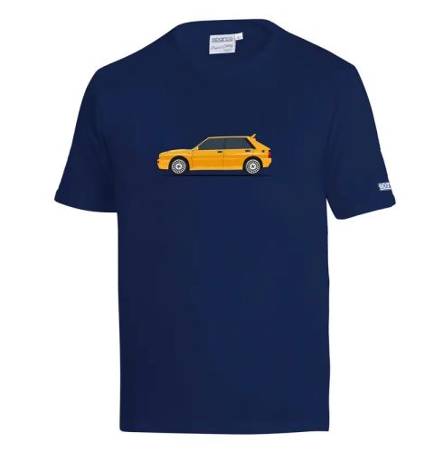 Koszulka T-Shirt Sparco Lancia HF Delta Integrale granatowo-żółta