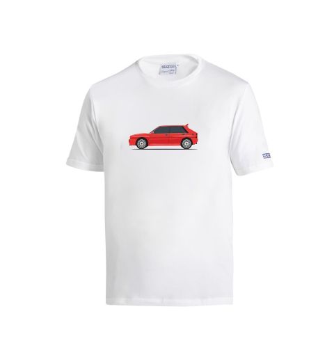 Koszulka T-Shirt Sparco Lancia HF Delta Integrale biało-czerwona
