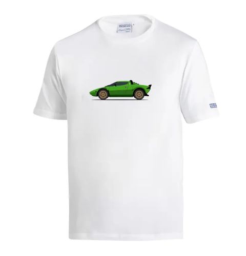 Koszulka T-Shirt Sparco Lancia HF Heritage Stratos biała