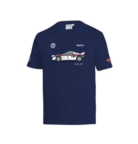 Koszulka T-Shirt Sparco Lancia Rally 037 Martini Racing granatowa