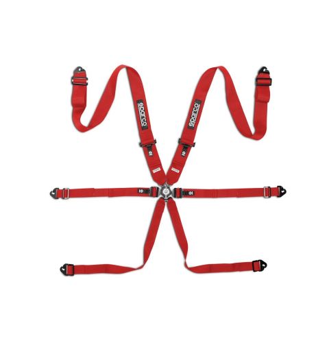 Pasy bezpieczeństwa Sparco FIA COMPETITION H-3 STEEL 3", 6-pkt czerwone