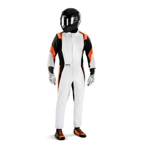 Kombinezon SPARCO COMPETITION biało-czarno-pomarańczowy fluo FIA 8856-2018