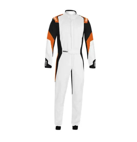 Kombinezon SPARCO COMPETITION biało-czarno-pomarańczowy fluo FIA 8856-2018