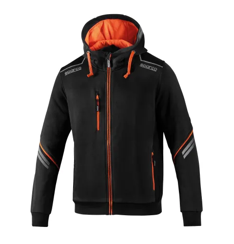 Bluza rozpinana z kapturem SPARCO COLORADO - czarno-pomarańczowa