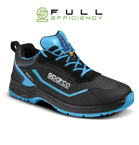 Buty SPARCO INDY-E ASTER ESD S3S SR FO LG - czarno-błękitne