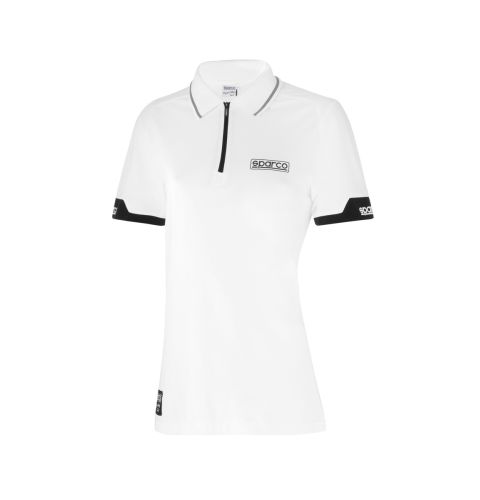 Koszuka polo z zamkiem damska SPARCO LADY - biała