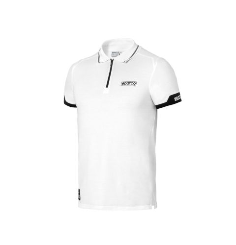 Koszulka polo z zamkiem SPARCO - biała