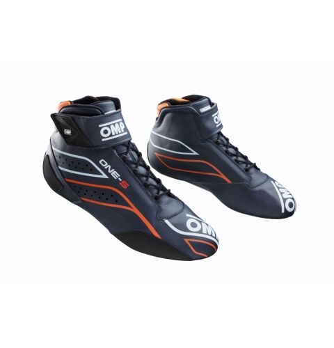 Buty OMP ONE-S FIA 8856-2018 granatowo-pomarańczowe fluo