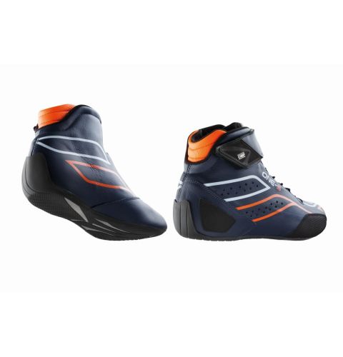 Buty OMP ONE-S FIA 8856-2018 granatowo-pomarańczowe fluo