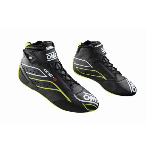 Buty OMP ONE-S FIA 8856-2018 czarno-żółte fluo