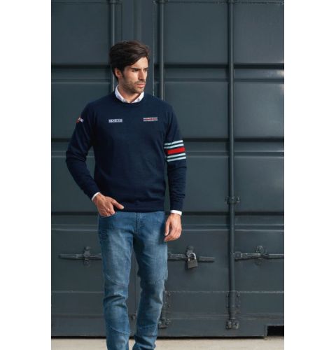 Sweter bawełniany SPARCO MARTINI RACING - granatowy