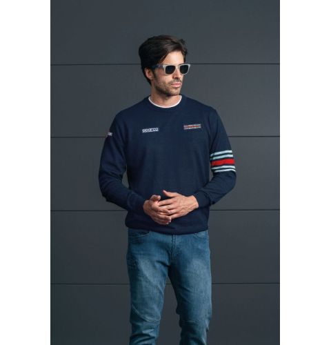 Sweter wełniany SPARCO MARTINI RACING - granatowy