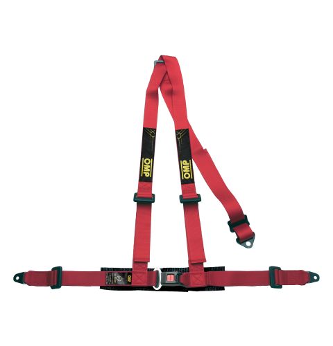 Pasy bezpieczeństwa OMP ROAD 3 – 2", 3-pkt. ECE czerwone