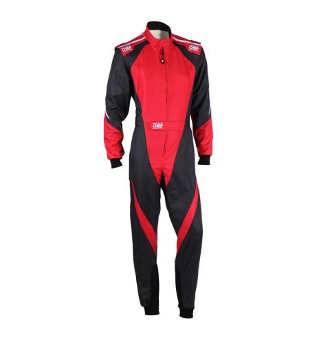 Kombinezon kartingowy OMP KS-3X FIA 8877-2022 czarno-czerwony