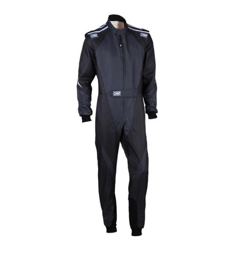 Kombinezon kartingowy OMP KS-3X FIA 8877-2022 czarno-antracytowy