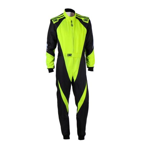 Kombinezon kartingowy OMP KS-3X FIA 8877-2022 czarno-żółty fluo