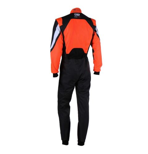Kombinezon kartingowy OMP KS-3X FIA 8877-2022 czarno-pomarańczowy fluo
