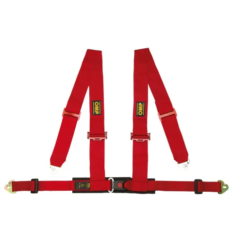 Pasy bezpieczeństwa OMP RACING 4M – 2", 4-pkt. ECE czerwone