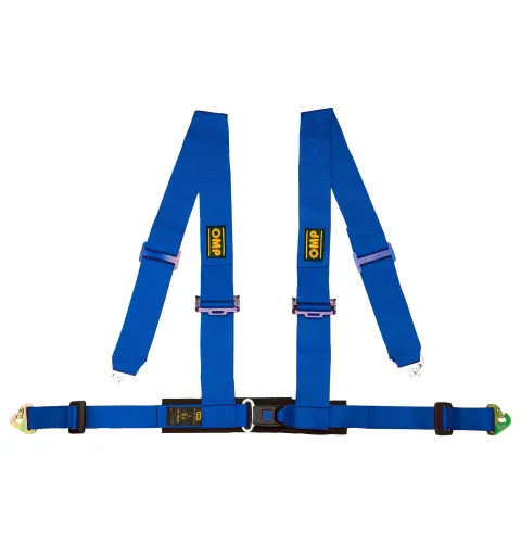 Pasy bezpieczeństwa OMP RACING 4M – 2", 4-pkt. ECE niebieskie