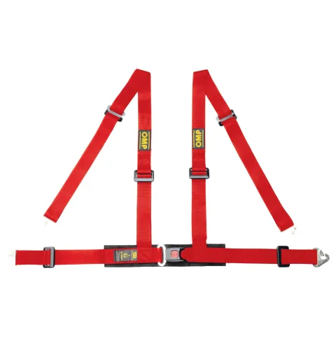 Pasy bezpieczeństwa OMP ROAD 4M – 2", 4-pkt. ECE czerwone