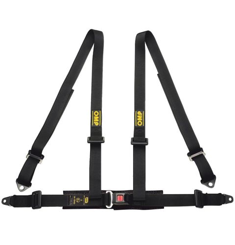 Pasy bezpieczeństwa OMP ROAD 4 – 2", 4-pkt. ECE czarne