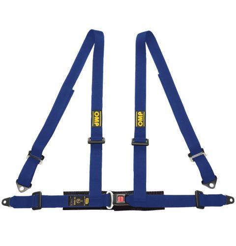Pasy bezpieczeństwa OMP ROAD 4 – 2", 4-pkt. ECE niebieskie