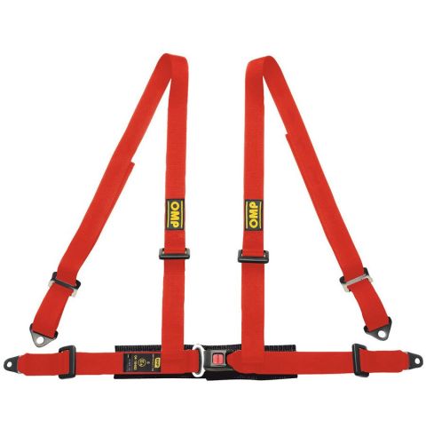 Pasy bezpieczeństwa OMP ROAD 4 – 2", 4-pkt. ECE czerwone