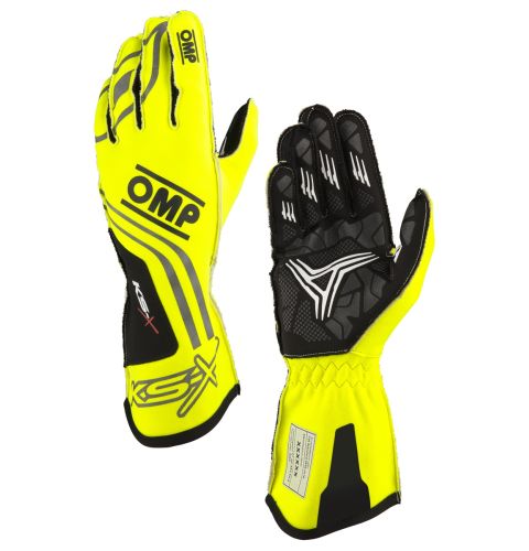 Rękawice kartingowe OMP KS-X FIA 8877-2022 żółte fluo