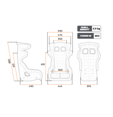 Fotel OMP HTE ONE ULTRA LITE FIA 8862-2009 czarny