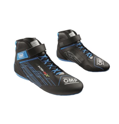 Buty kartingowe OMP KS-2X FIA 8877-2022 czarno-błękitne