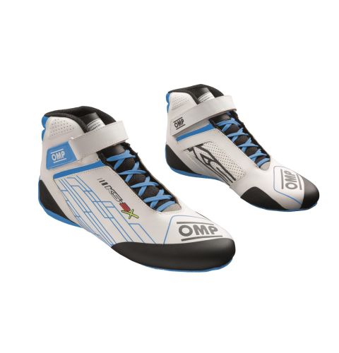 Buty kartingowe OMP KS-2X FIA 8877-2022 biało-błękitne