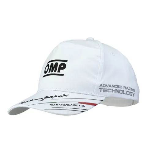 Czapka z daszkiem OMP RACING SPIRIT biała