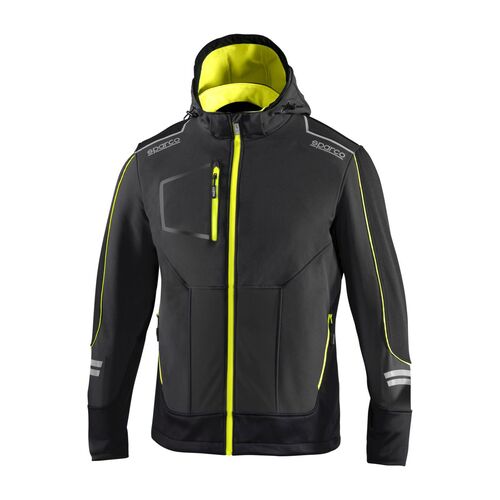 Kurtka SPARCO TECH SOFT-SHELL – szaro-żółta