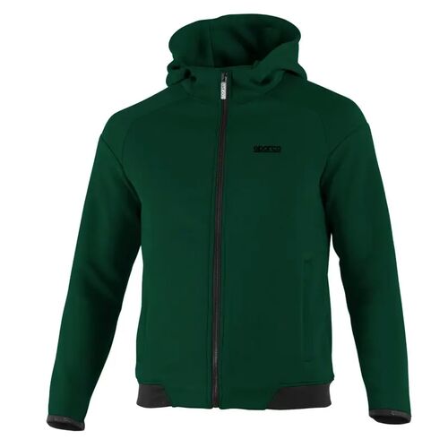 Bluza zapinana z kapturem Sparco ciemnozielona