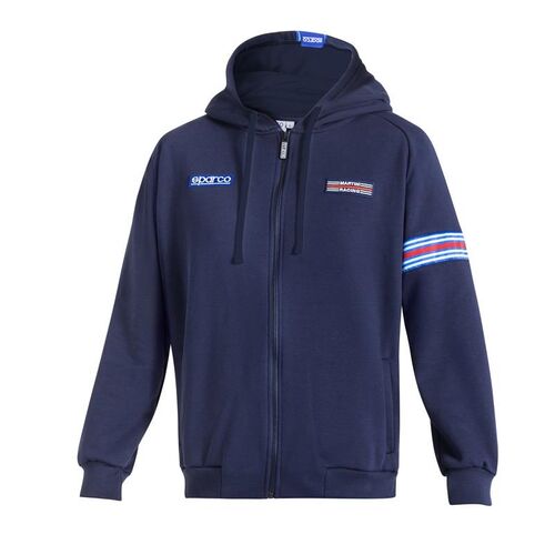 Bluza z kapturem zapinana Sparco Martini Racing granatowa