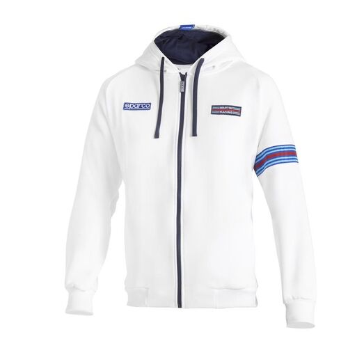 Bluza z kapturem zapinana Sparco Martini Racing biała
