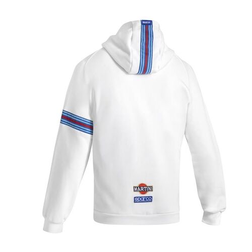 Bluza z kapturem zapinana Sparco Martini Racing biała
